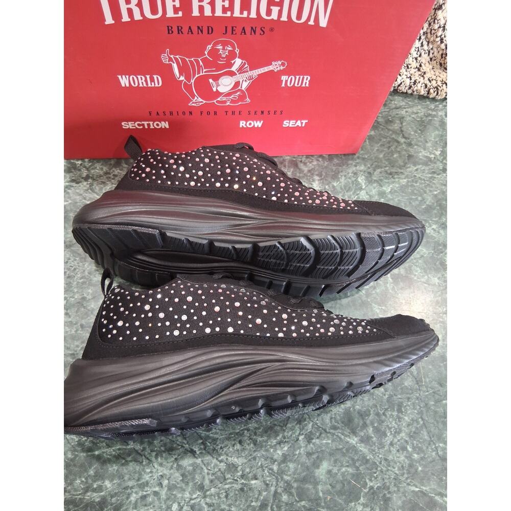TRUE RELIGION NEW KATIE Black Bling Sparkle Women's Walking Sneaker Size 10 $79 - Picture 5 of 10